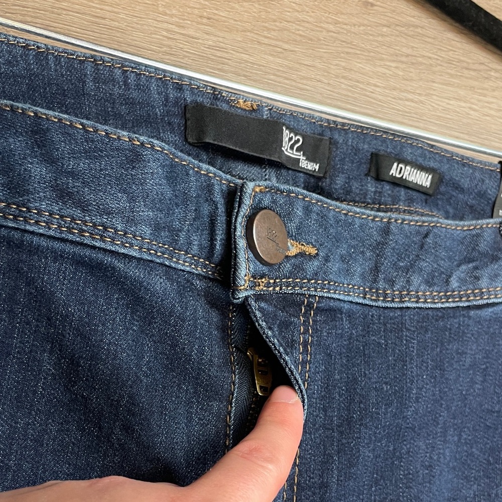 NWT 1822 Ankle Skinny Jeans Size 24W Mid High Rise Dark Wash Denim Stretchy - Picture 4 of 11